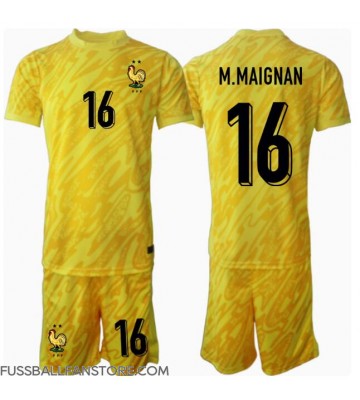 Frankreich Mike Maignan #16 Torwart Replik Heimtrikot Kinder EM 2024 Kurzarm (+ Kurze Hosen)